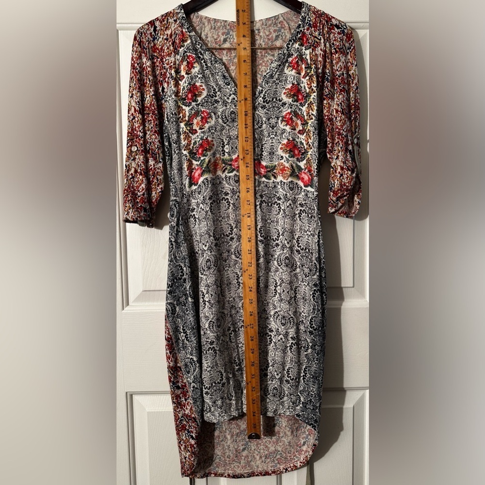 TINY Anthropologie S Perenne Lightweight Shirt Dress Tencel Silk Roll Tab Sleev - Picture 15 of 16